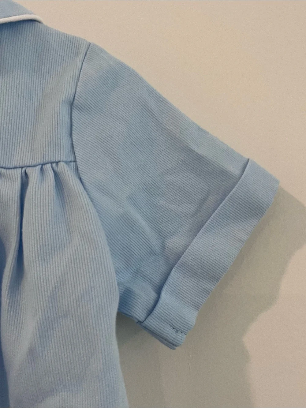 The Bailey Boys Baby Boy Light Blue Collared Bubble Smocked Bunnies Easter 24m